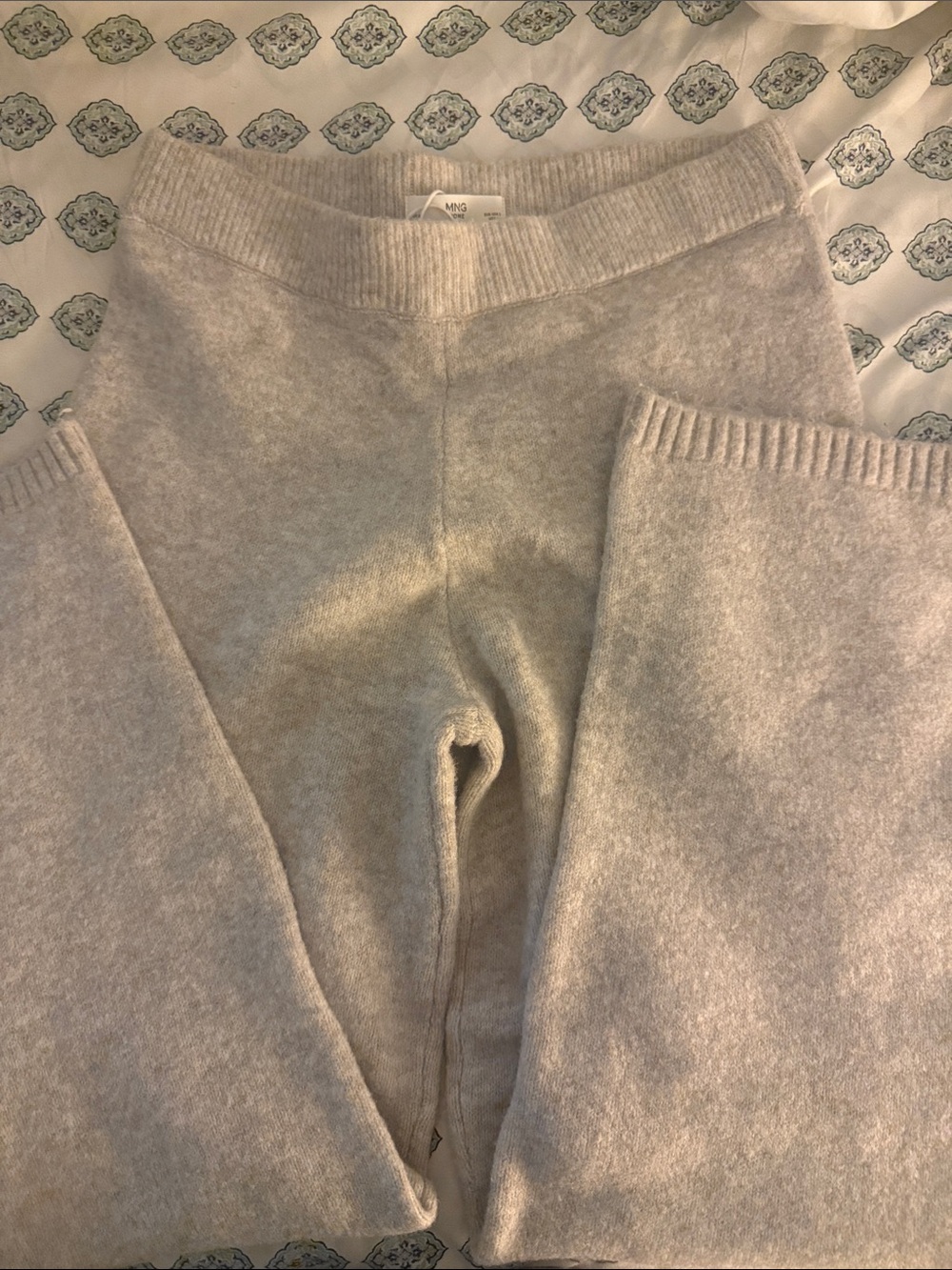 Mango Cream Knit Sweater Pants
